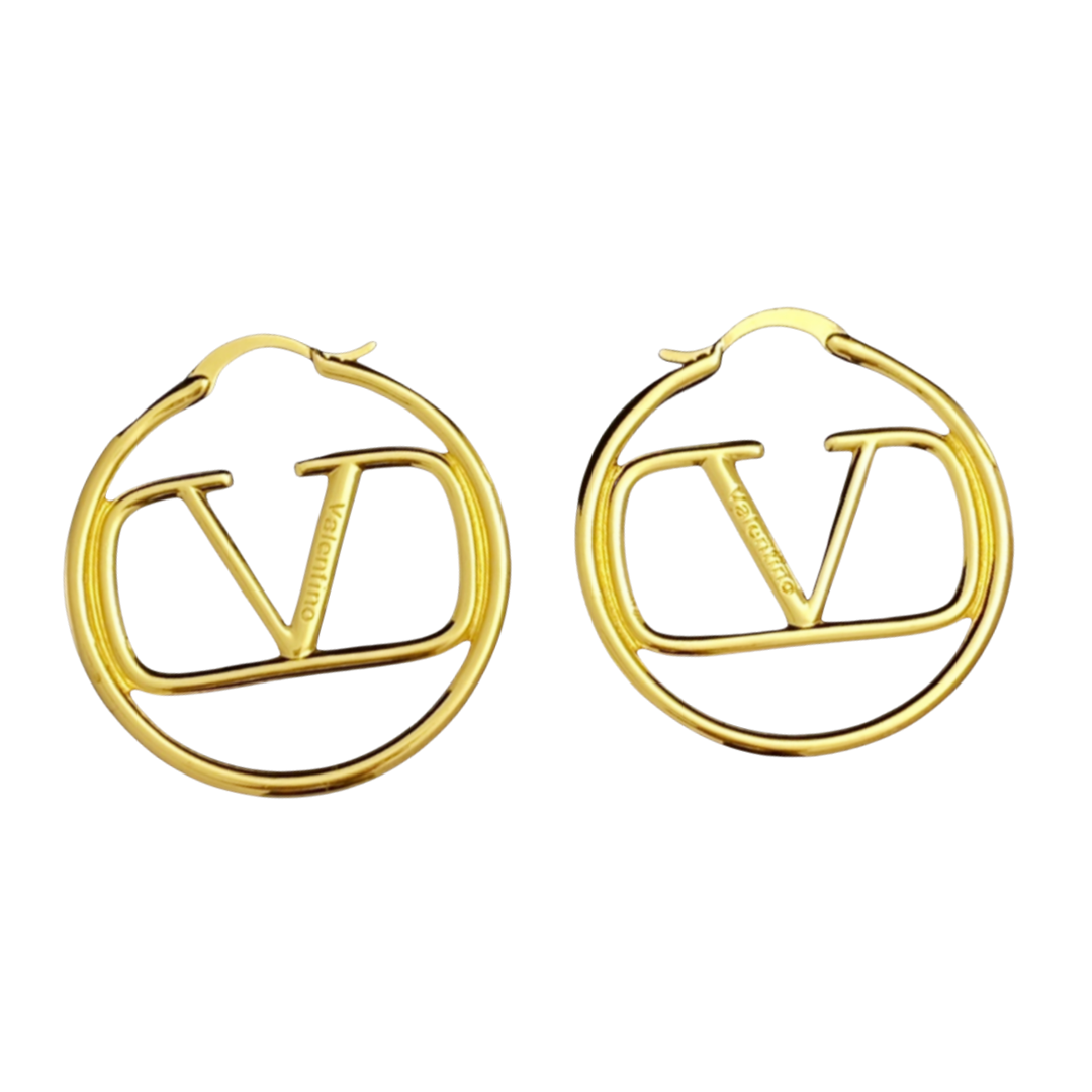 VTE129 Vlogo hoop earrings - ccjewelryacc