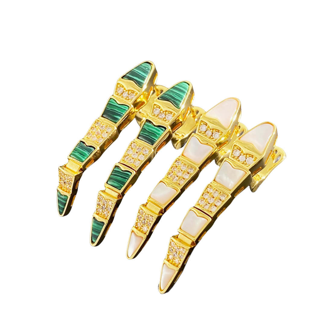 BGE012 Full diamond Serpenti viper earrings - ccjewelryacc