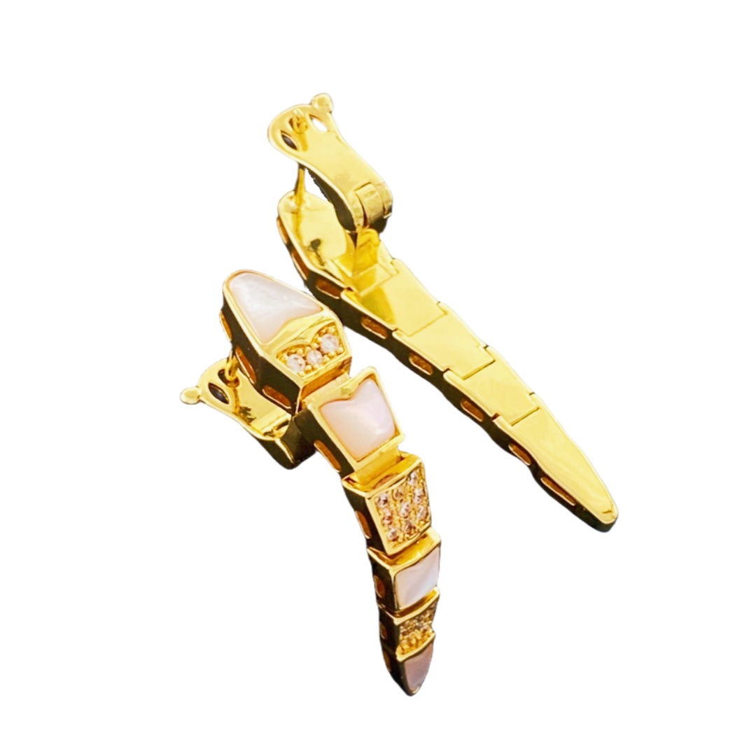 BGE012 Full diamond Serpenti viper earrings - ccjewelryacc