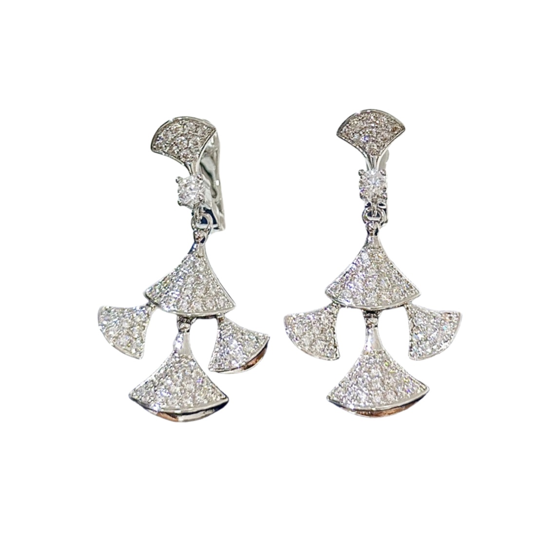 BGES006 18k White Gold diamond DIVAS DREAM Earring clips - ccjewelryacc