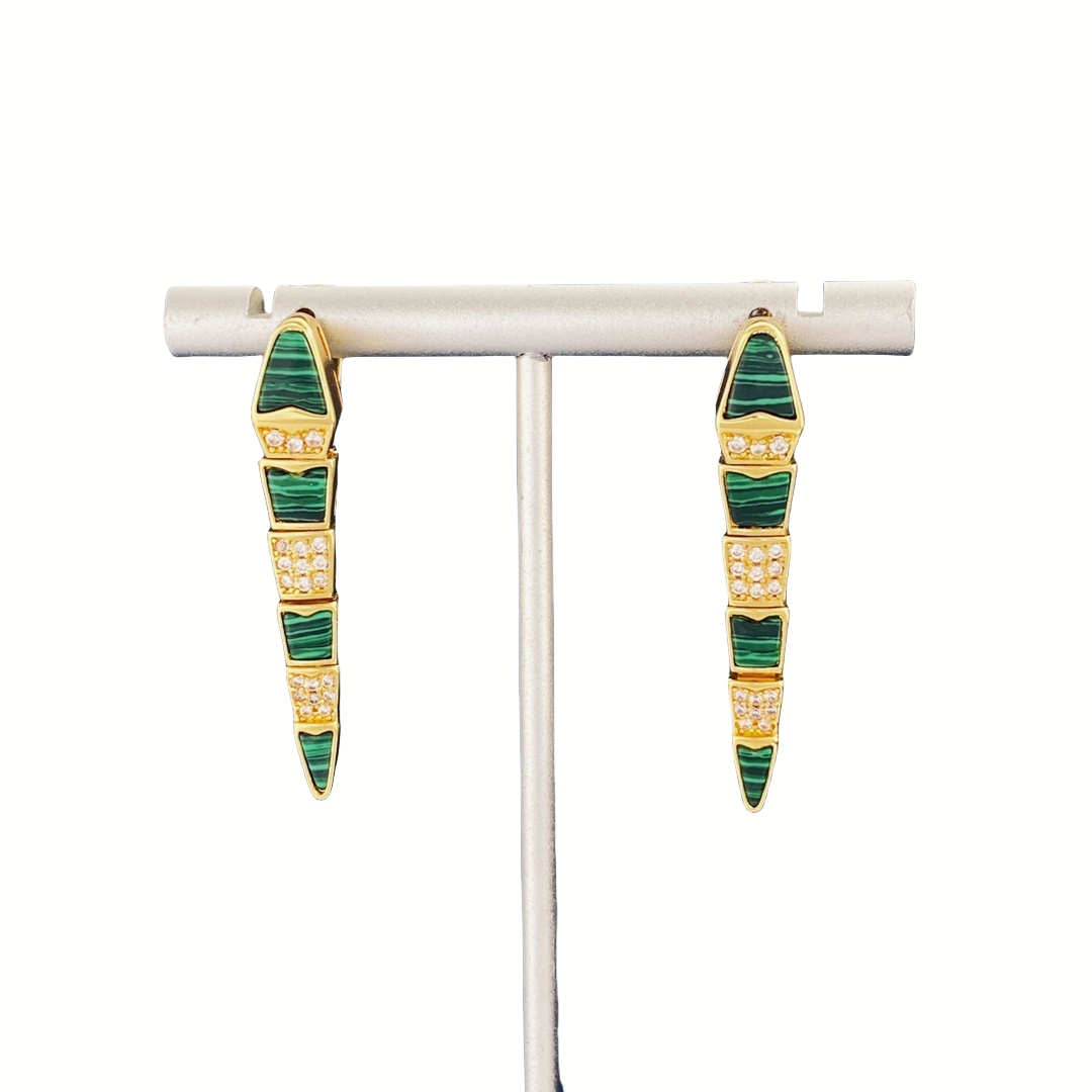 BGE012 Full diamond Serpenti viper earrings - ccjewelryacc