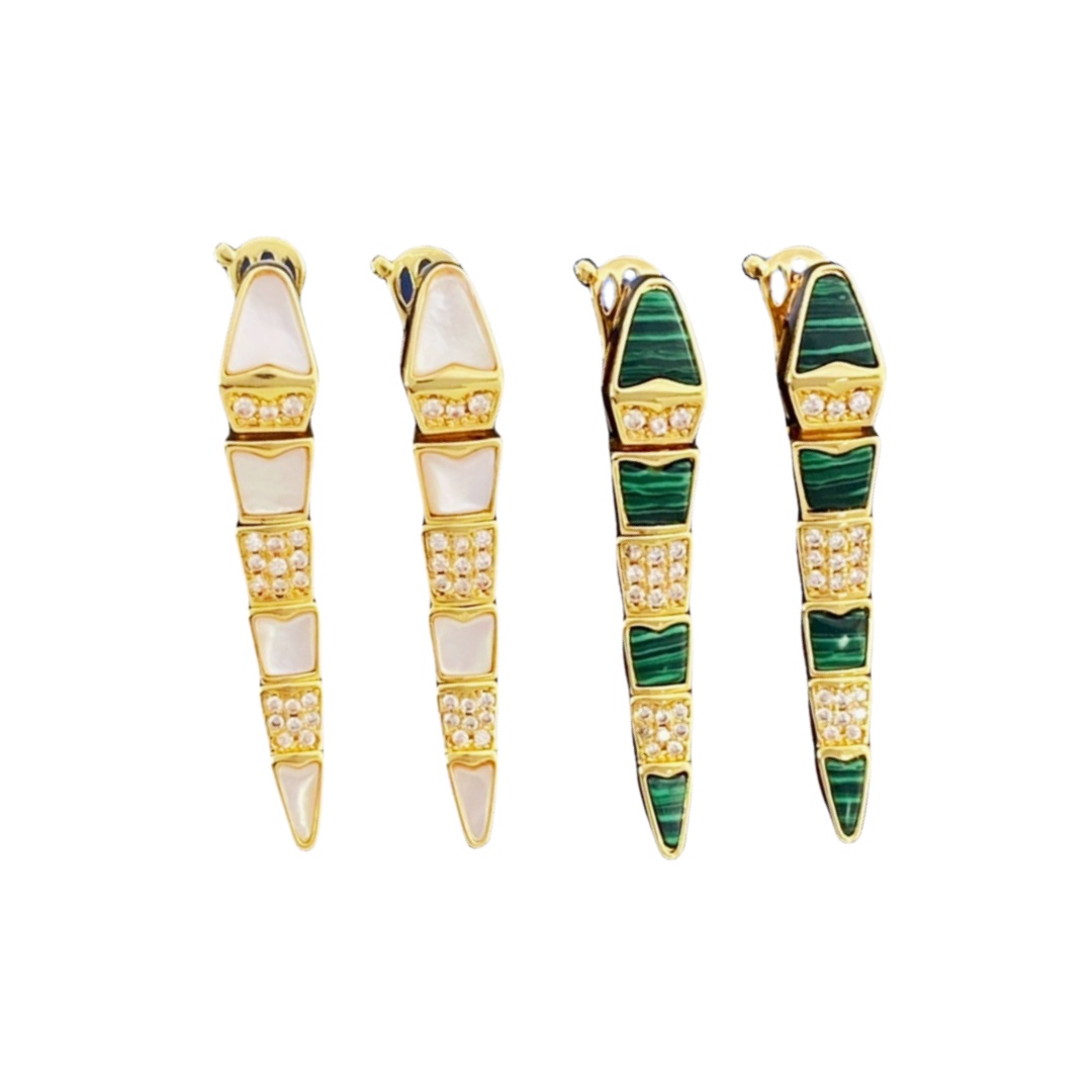 BGE012 Full diamond Serpenti viper earrings - ccjewelryacc