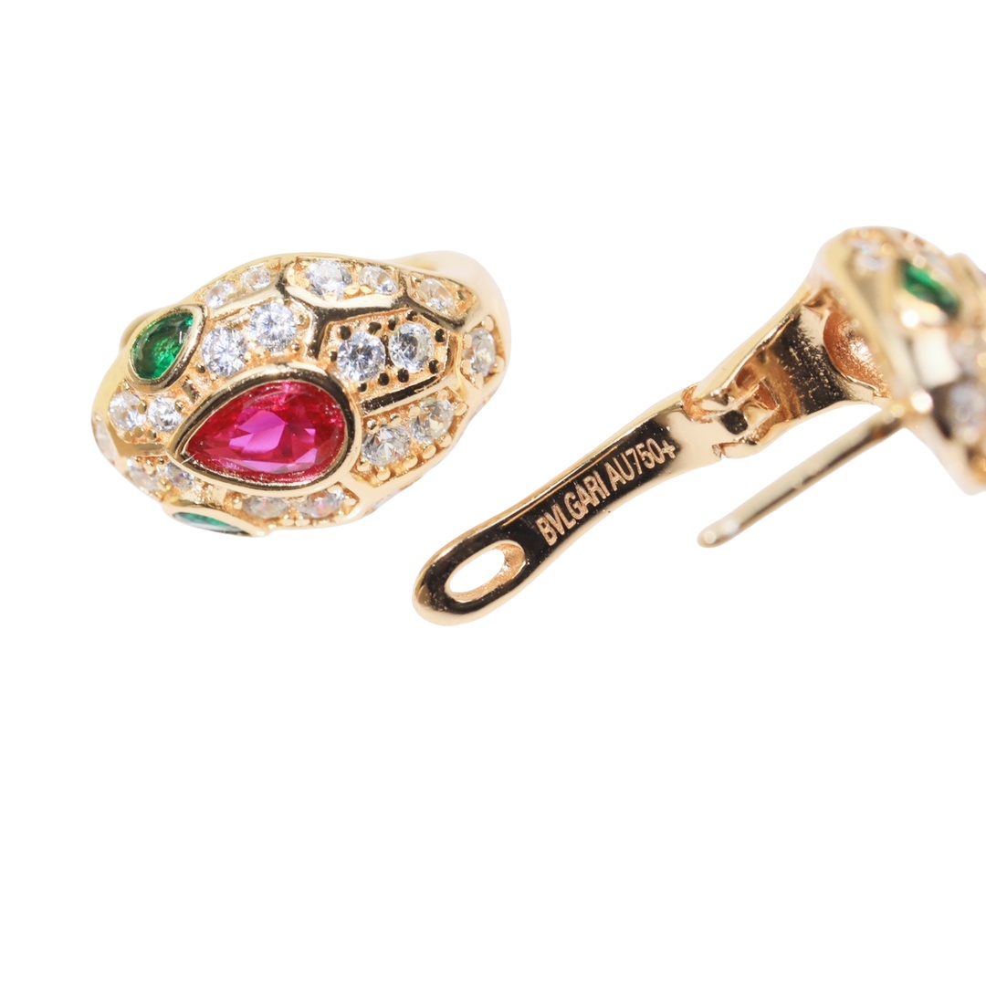 BGES002 18k White Gold full diamond Serpenti seduttori earring clip - ccjewelryacc