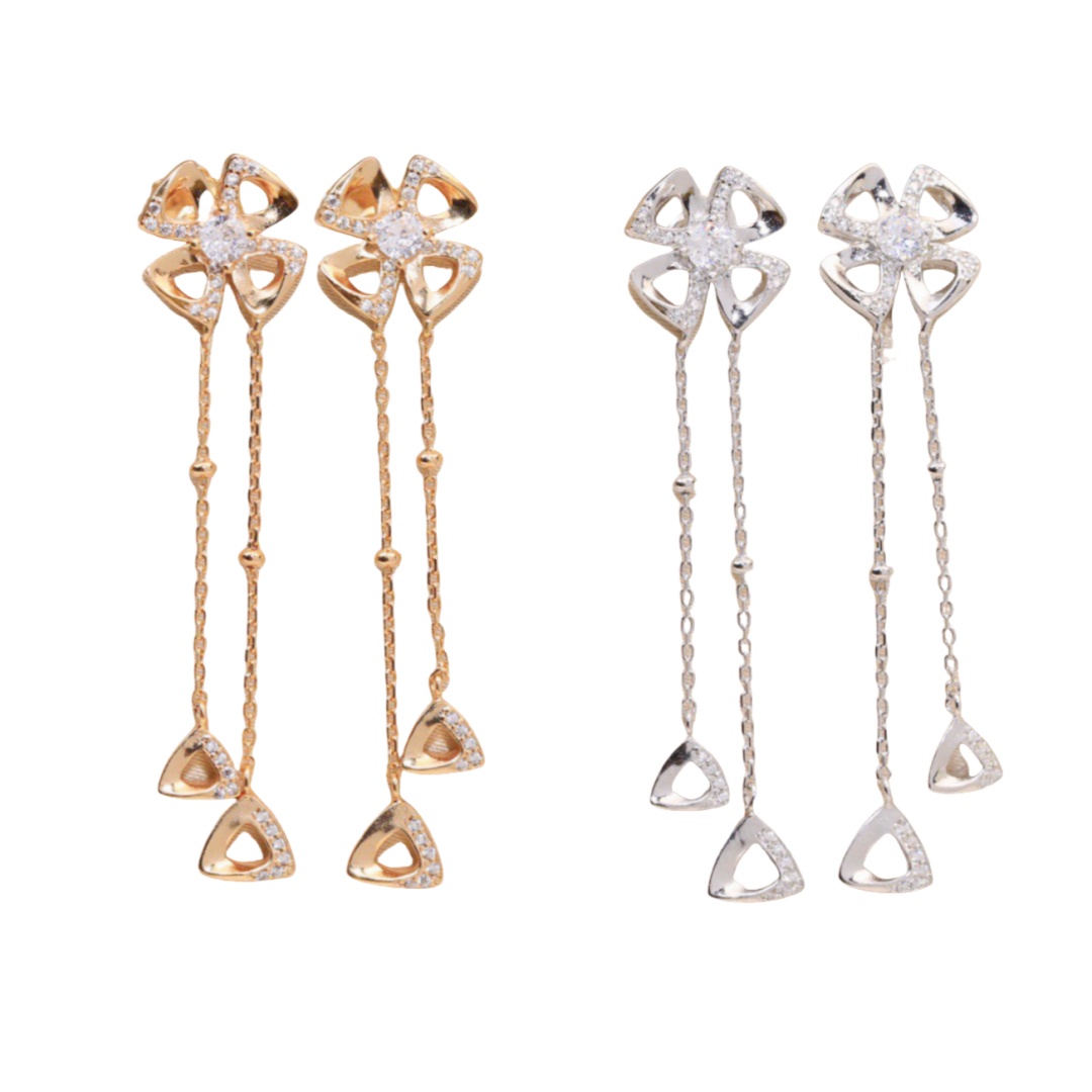 BGEV006 18k gold Fiorever tassels earrings - ccjewelryacc