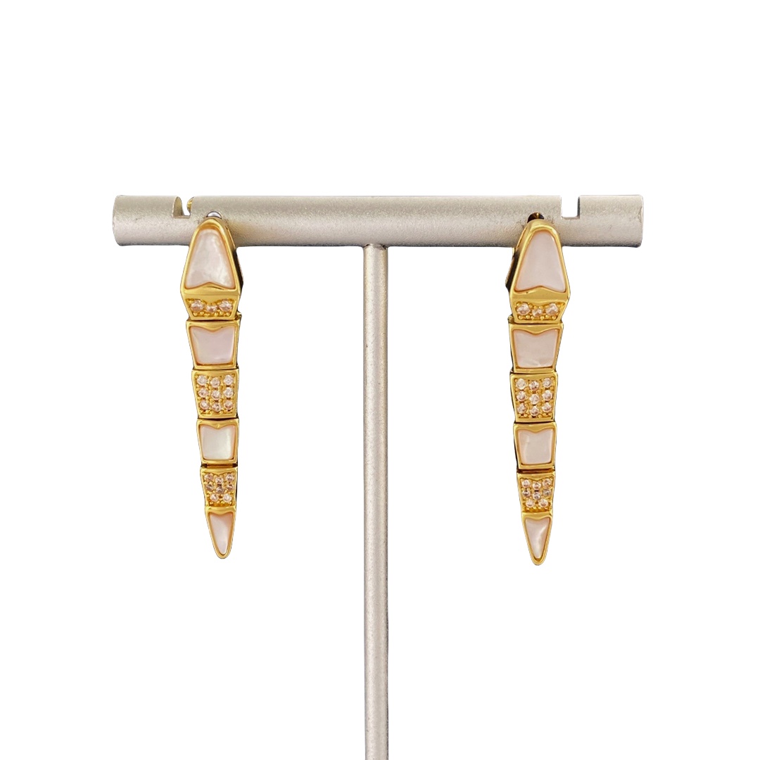 BGE012 Full diamond Serpenti viper earrings - ccjewelryacc