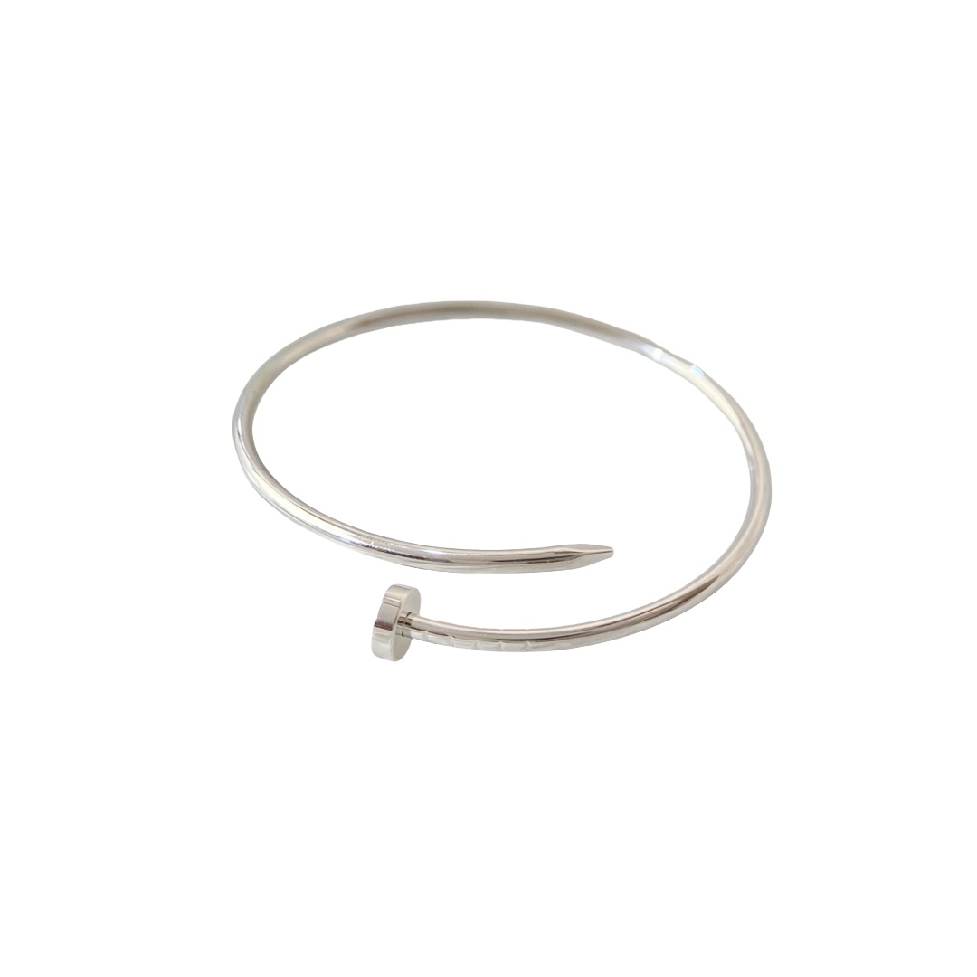 CTSS001 18K Gold/White Gold slender and flexible Juste un Clou bangle bracelet 2.5mm - ccfashionjewelry