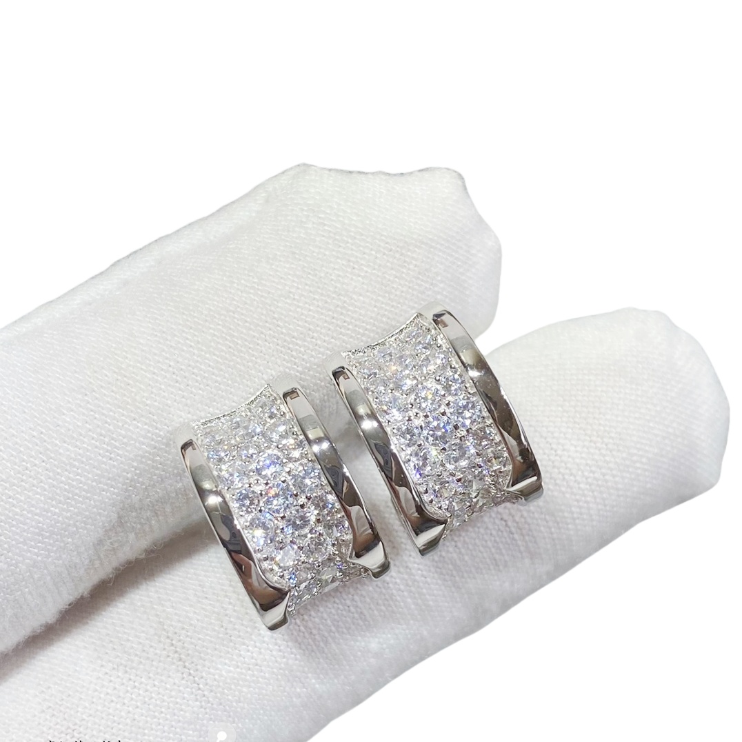 BGEV003 18k Gold Full diamond B.ZERO1 earring - ccjewelryacc