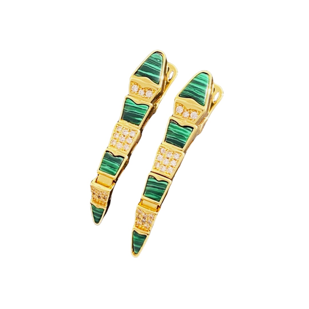 BGE012 Full diamond Serpenti viper earrings - ccjewelryacc