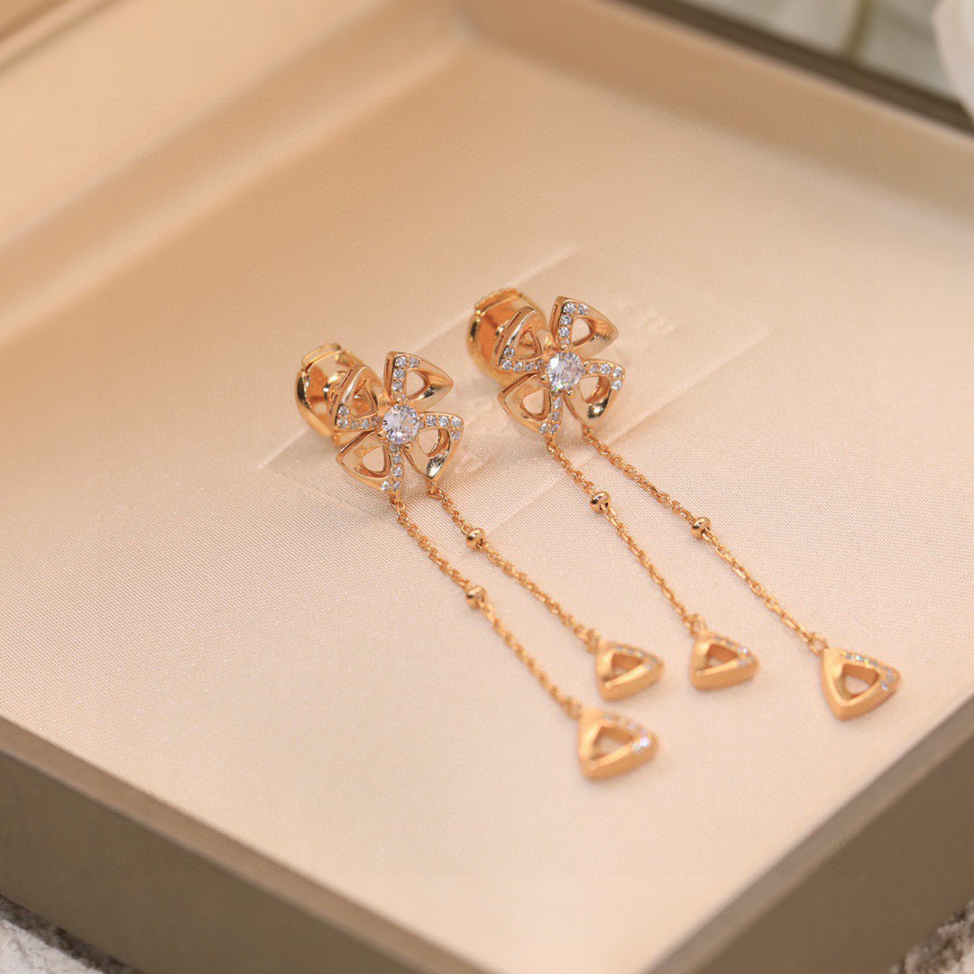BGEV006 18k gold Fiorever tassels earrings - ccjewelryacc