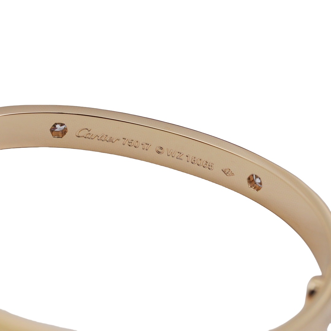 CTSV019 18k Gold LOVE bracelet, classic model, 4 diamonds 6.1MM - ccjewelryacc