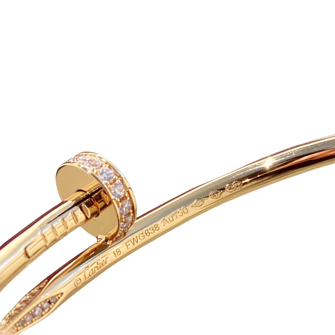 CTSV008 18K Gold Juste un Clou bracelet, classic model, diamonds 3.5mm - ccjewelryacc