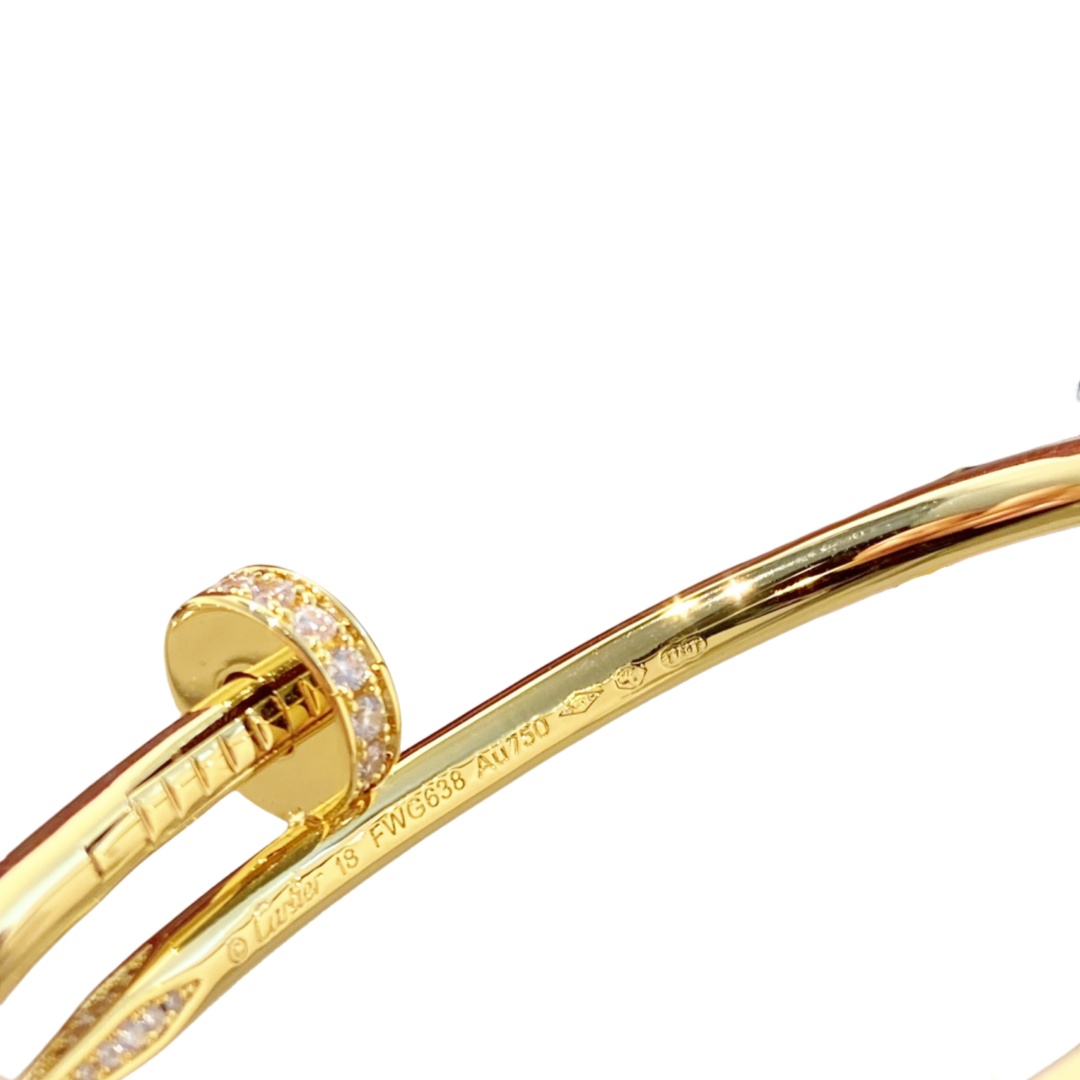 CTSV008 18K Gold Juste un Clou bracelet, classic model, diamonds 3.5mm - ccjewelryacc