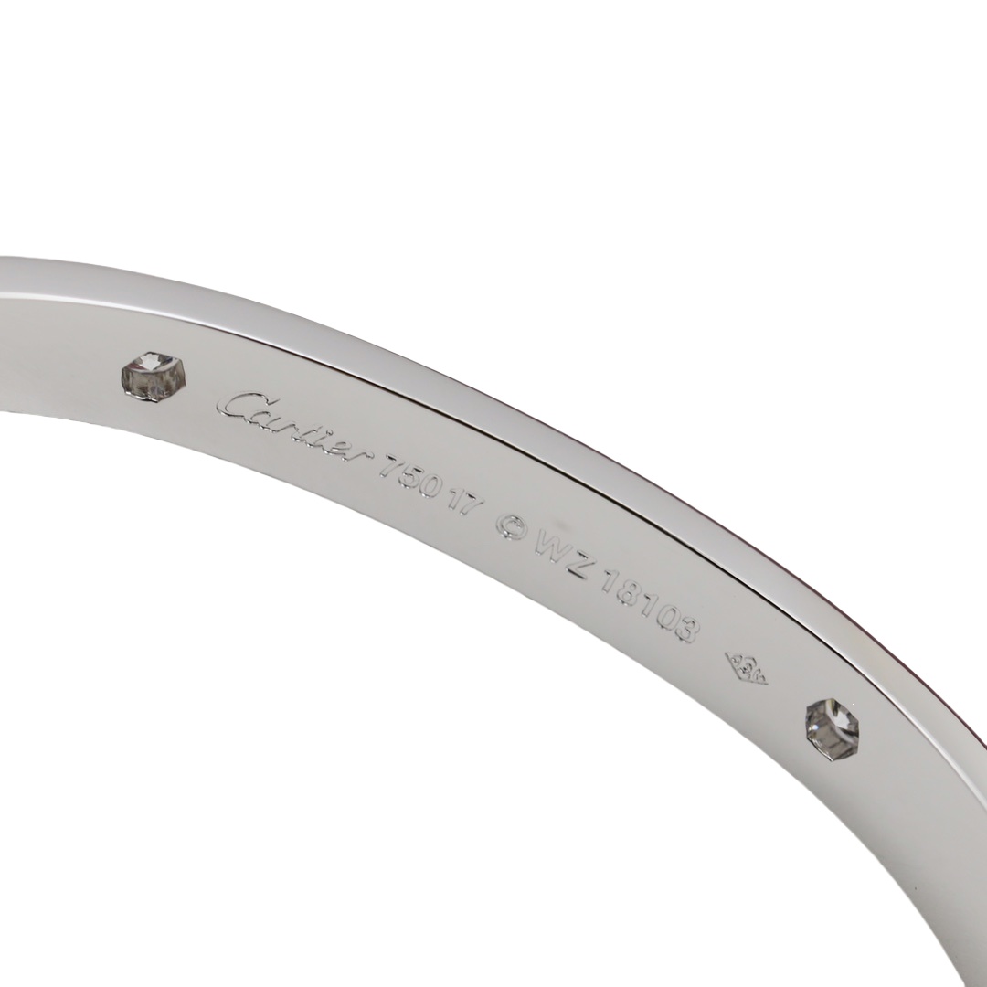 CTSV019 18k Gold LOVE bracelet, classic model, 4 diamonds 6.1MM - ccjewelryacc