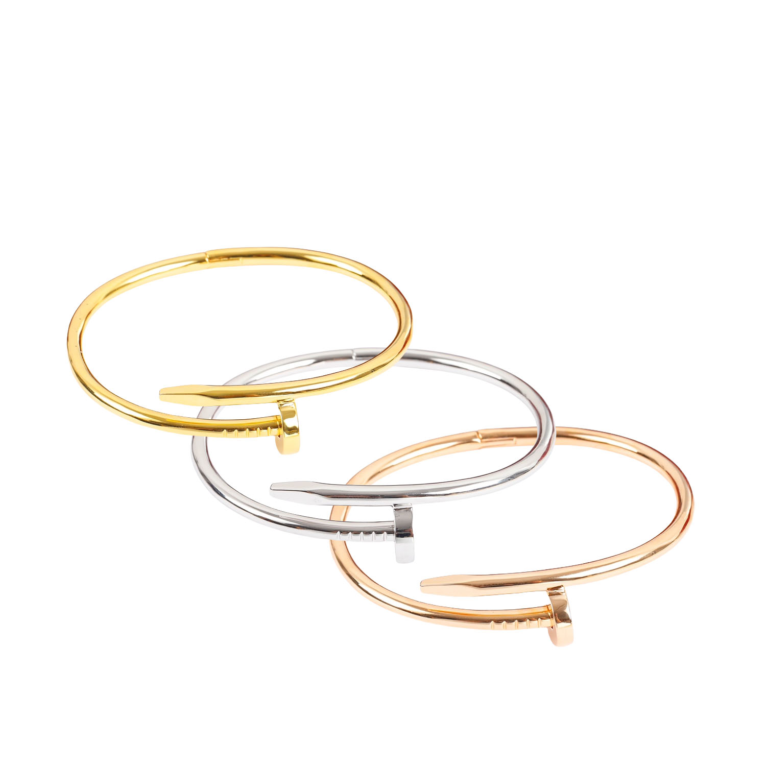 CTSV009 18K Gold/White Gold Juste un Clou bangle bracelet 3.5mm - ccfashionjewelry