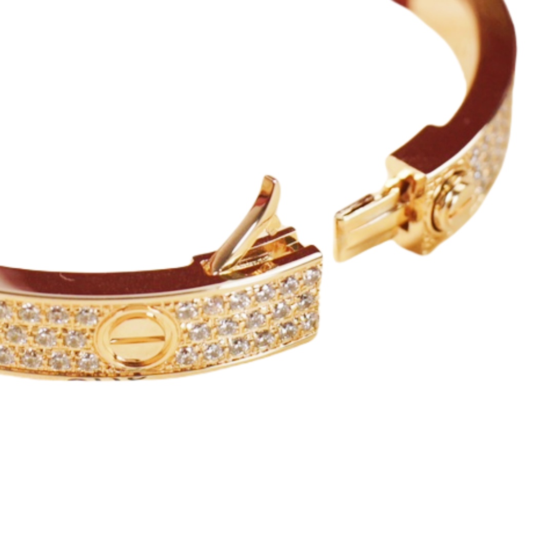 CTSV022 LOVE BRACELET 6.1MM DIAMOND PAVED 18k Gold - ccjewelryacc