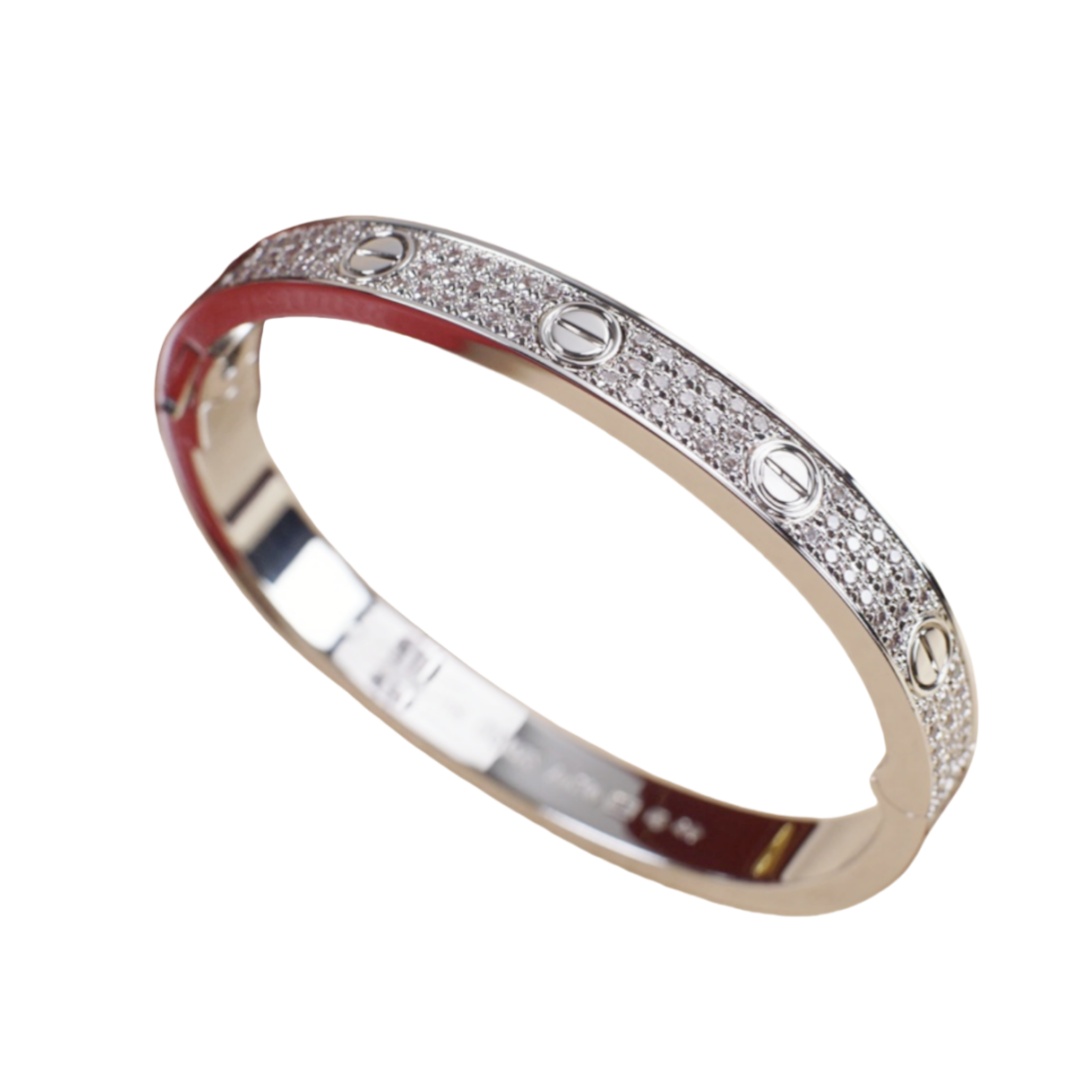 CTSV022 LOVE BRACELET 6.1MM DIAMOND PAVED 18k Gold - ccjewelryacc