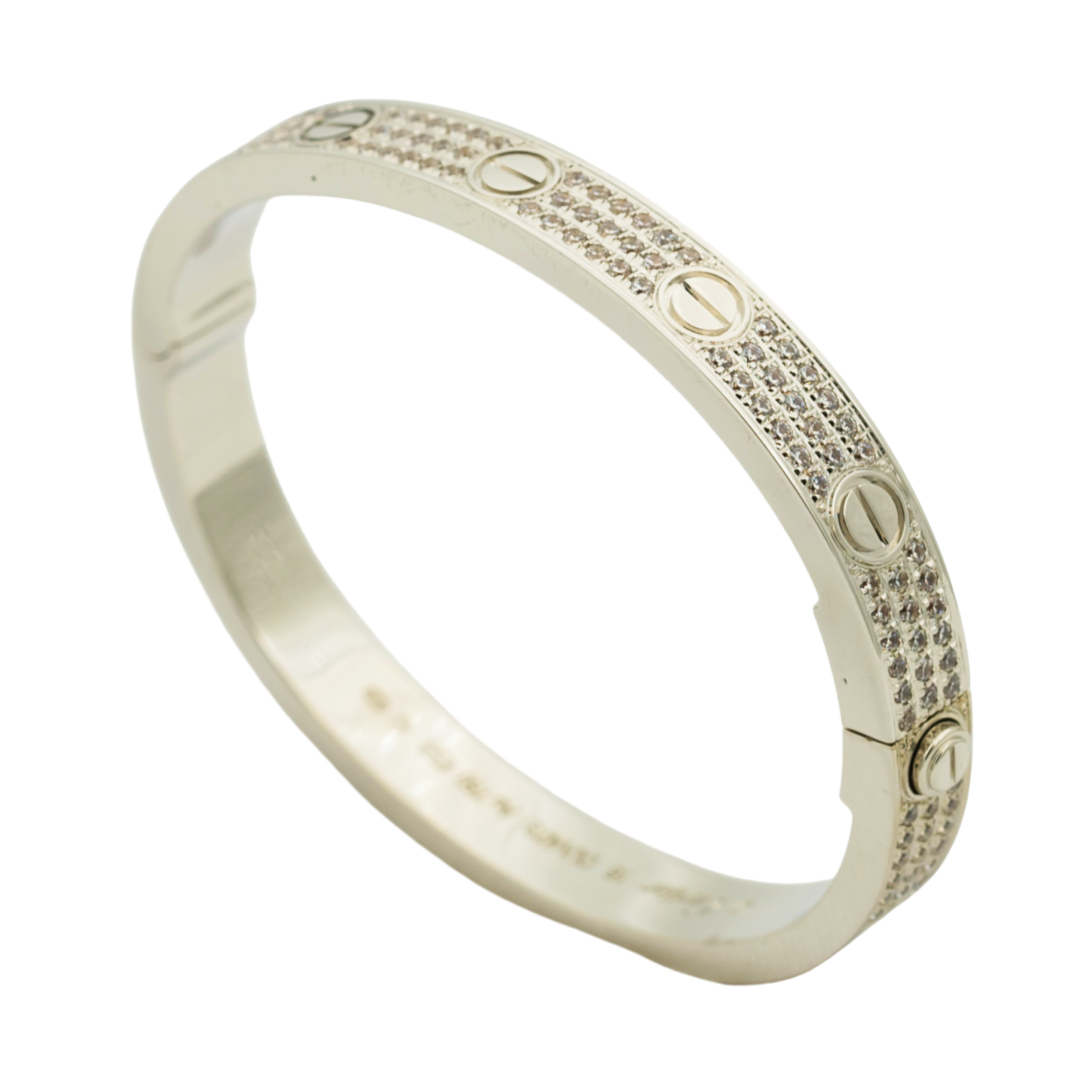 CTSV022 LOVE BRACELET 6.1MM DIAMOND PAVED 18k Gold - ccjewelryacc