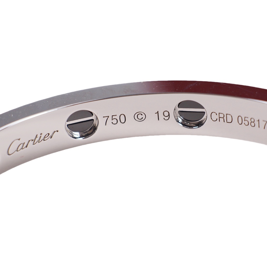 CTSV021 18k White Gold Love bracelet Paved Diamond Black Ceramic 6.1MM - ccjewelryacc