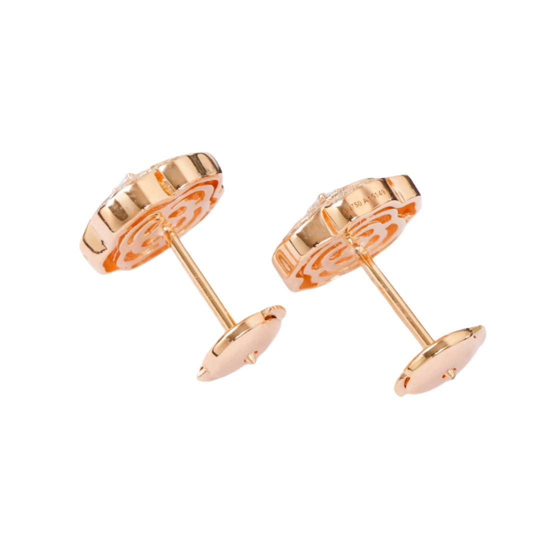 CCES015 18k Rose Gold Extrait DE Camélia earring camellia Stud earring - ccfashionjewelry