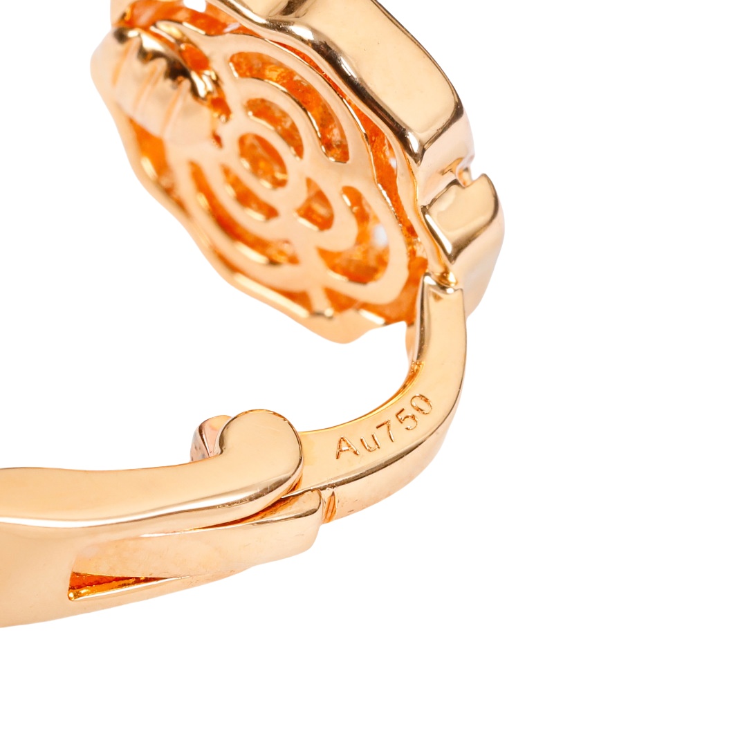 CCES010 S925 Sterling Silver diamond Bouton de camelia earring clip - ccjewelryacc