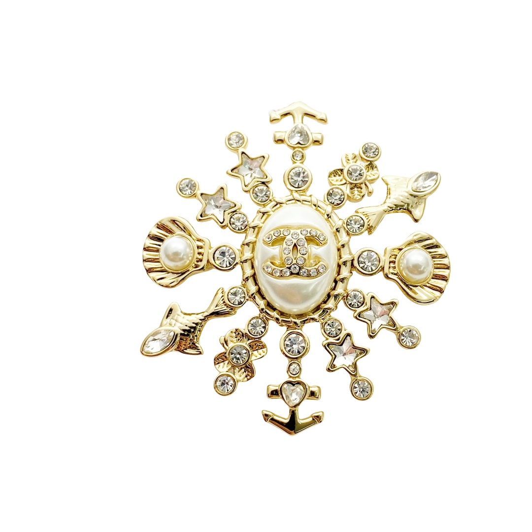 BCB542 25 Ocean style CC brooch pin - ccjewelryacc