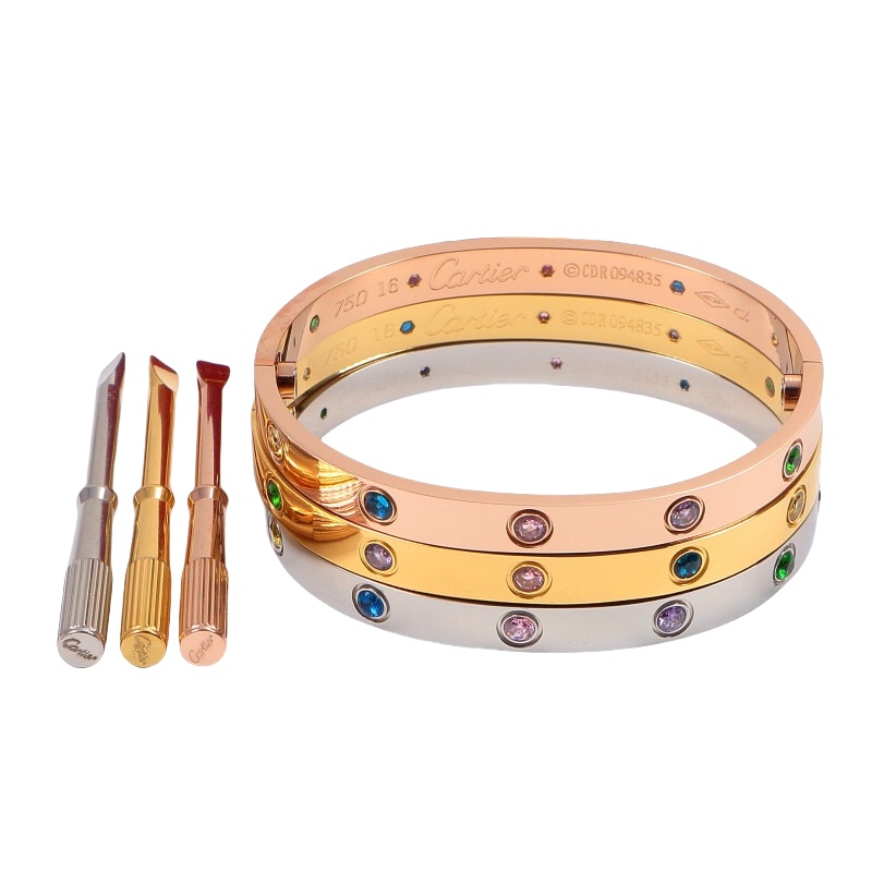 CTS038 LOVE BRACELET 10 Color Diamond 6MM - ccjewelryacc