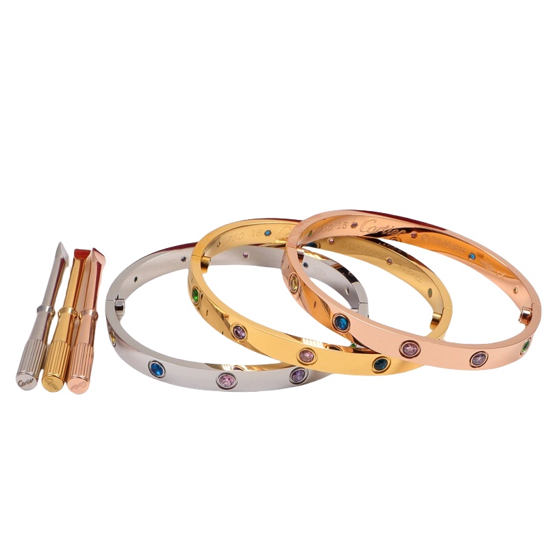 CTS038 LOVE BRACELET 10 Color Diamond 6MM - ccjewelryacc