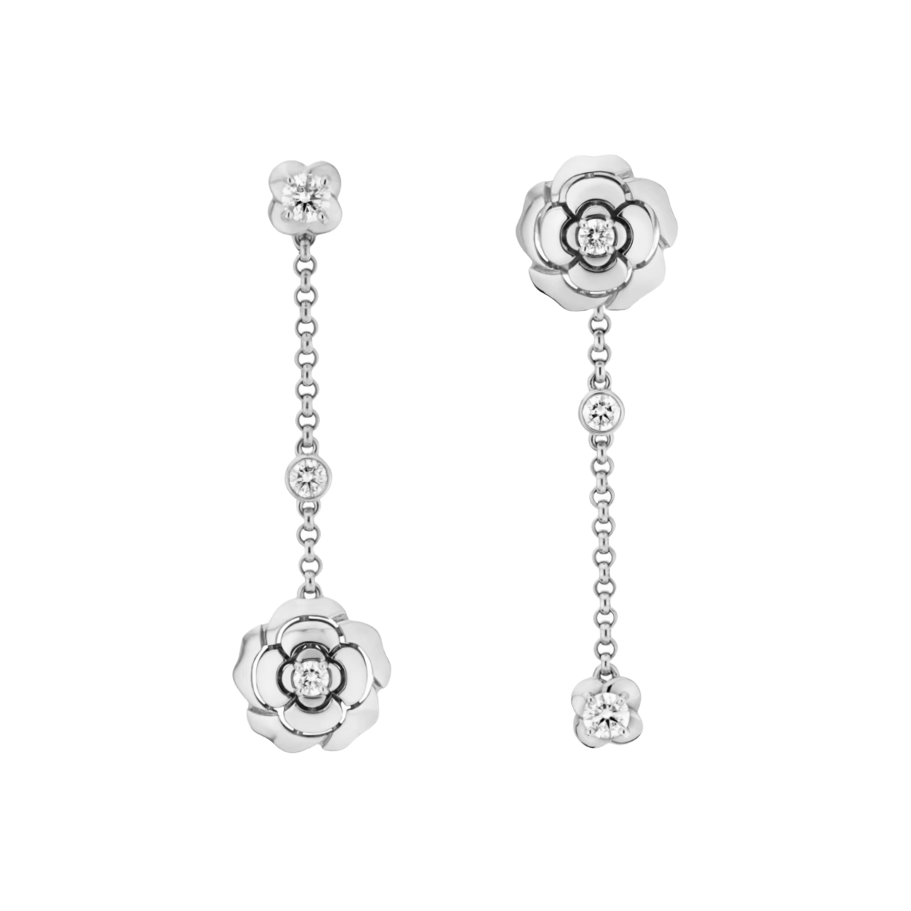 CCES018 18k Rose Gold Extrait DE Camélia earring camellia Tassels drop earring - ccfashionjewelry