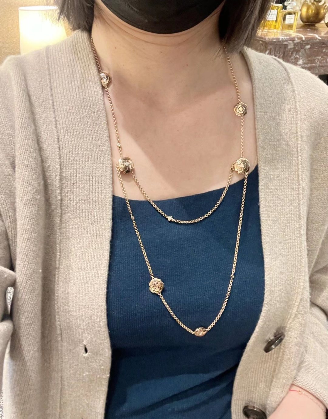 CCNV001 Extrait de camellia necklace 18k Rose Gold - ccjewelryacc