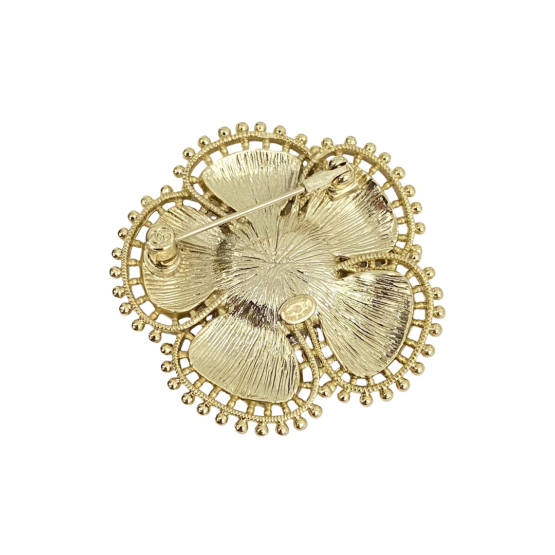 BCB530 Enamel camellia flower brooch pin - ccjewelryacc