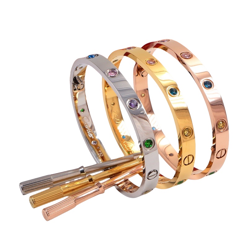 CTS038 LOVE BRACELET 10 Color Diamond 6MM - ccjewelryacc