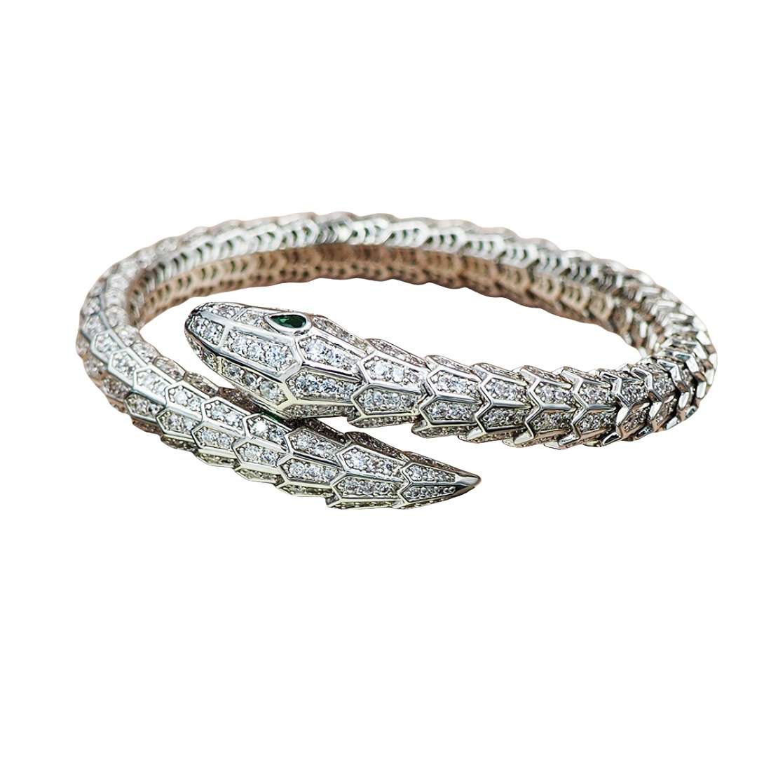 BGSV007 18k Gold Snake Serpenti viper bangle bracelet - ccjewelryacc