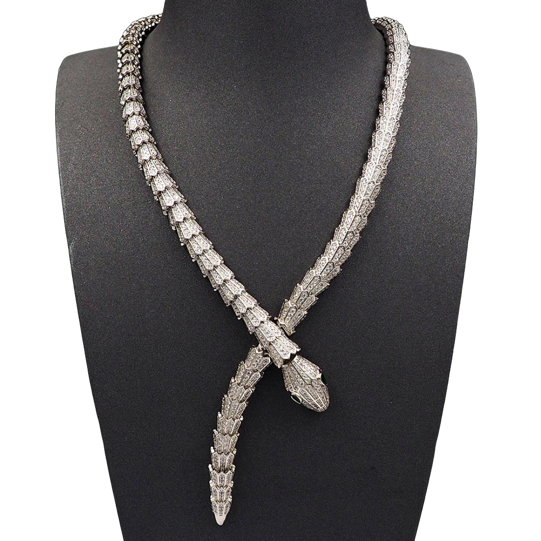 BGNV008  18K Gold Diamond Serpenti necklace - ccjewelryacc