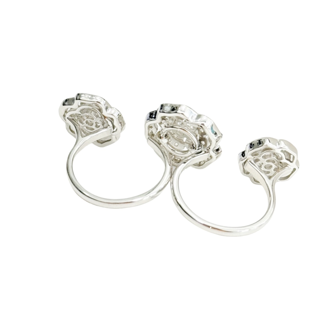 CCRS010 18k white gold/Gold and diamond Extrait de Camélia transformable ring  Camellia ring - ccjewelryacc