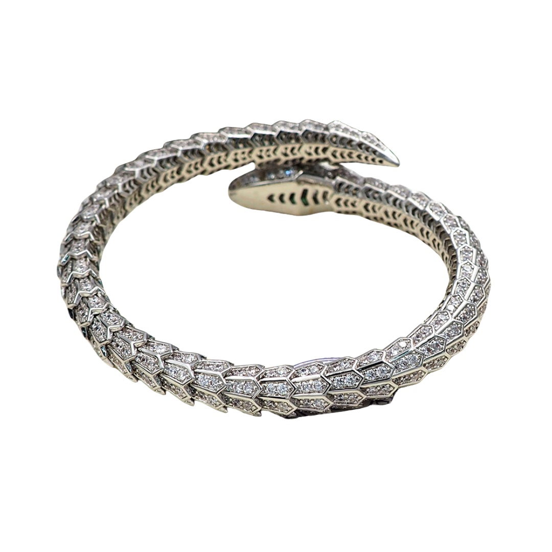 BGSV007 18k Gold Snake Serpenti viper bangle bracelet - ccjewelryacc