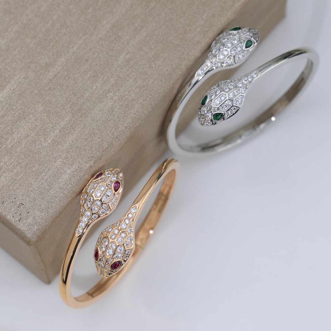 BGSV006 18k Diamond Serpenti viper bangle bracelet - ccjewelryacc