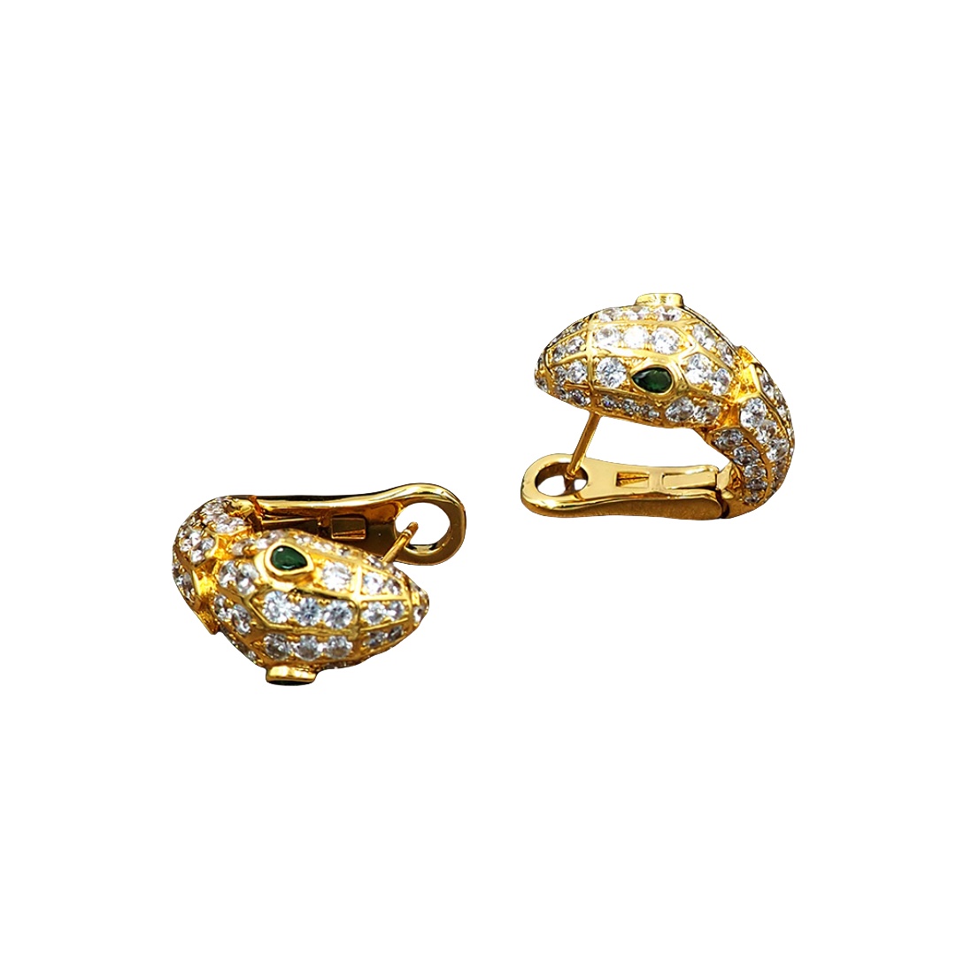BGEV010 18k Gold diamond Serpenti seduttori earring clip - ccjewelryacc