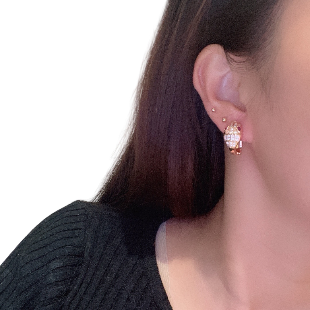 BGEV009 18k Gold diamond Serpenti seduttori earring clip - ccjewelryacc