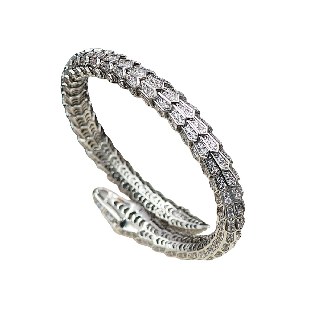 BGSV007 18k Gold Snake Serpenti viper bangle bracelet - ccjewelryacc
