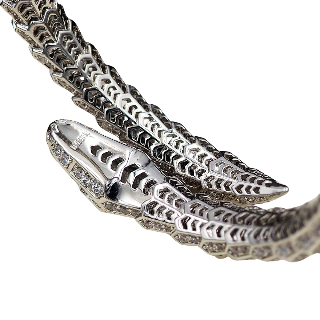 BGSV007 18k Gold Snake Serpenti viper bangle bracelet - ccjewelryacc
