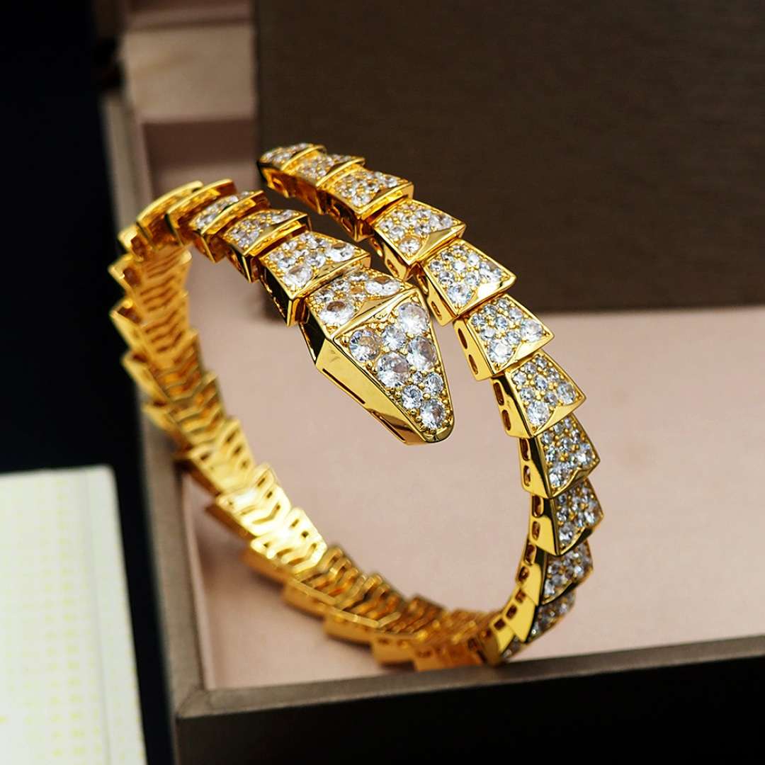 BGSV002 18K Gold Diamond Serpenti viper bracelet - ccjewelryacc