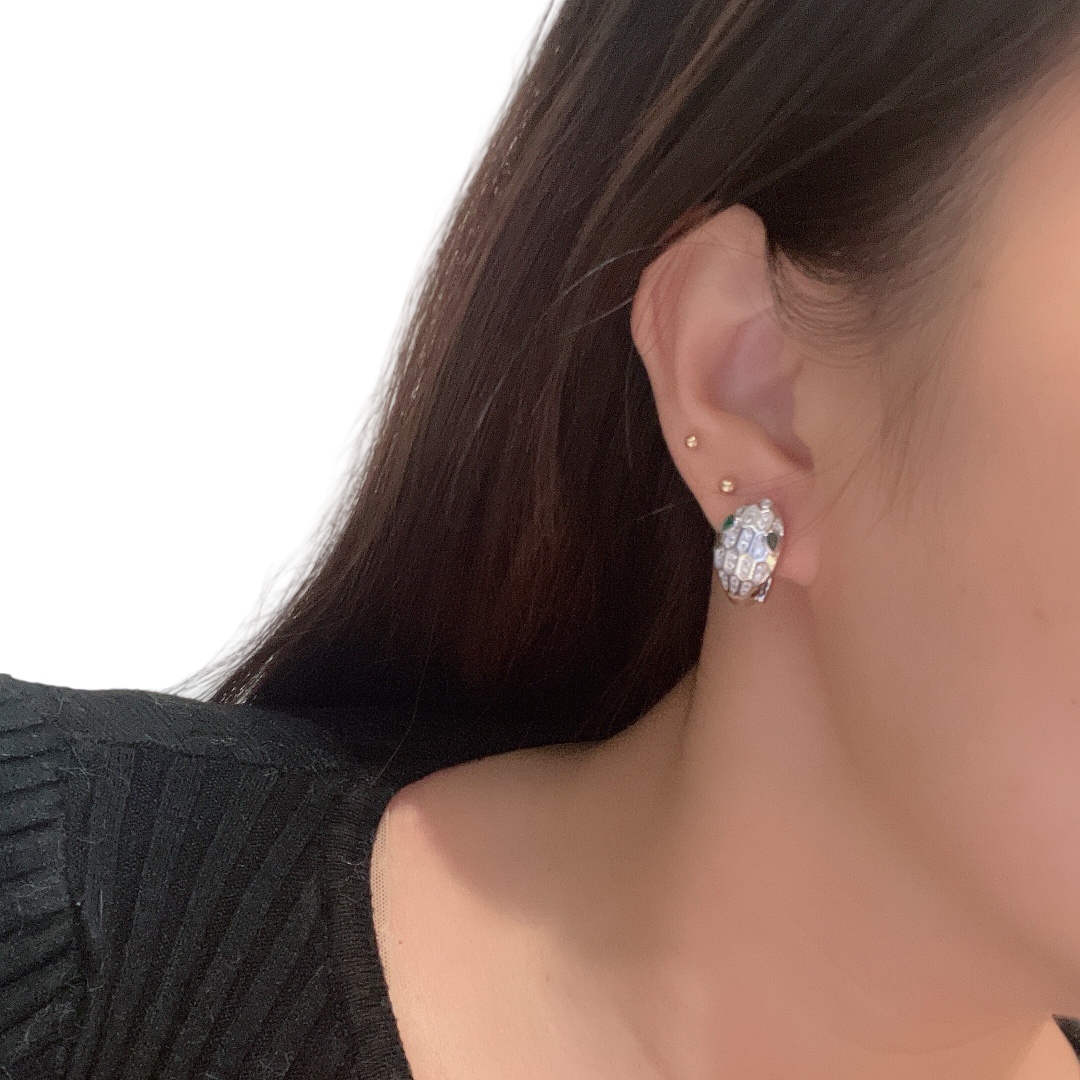 BGEV009 18k Gold diamond Serpenti seduttori earring clip - ccjewelryacc