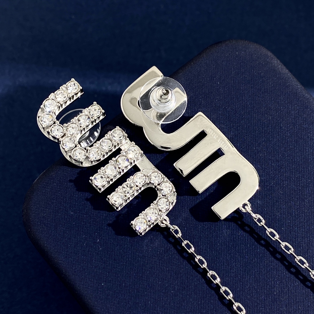 MME007 Crystal Miumiu tassels earring - ccjewelryacc