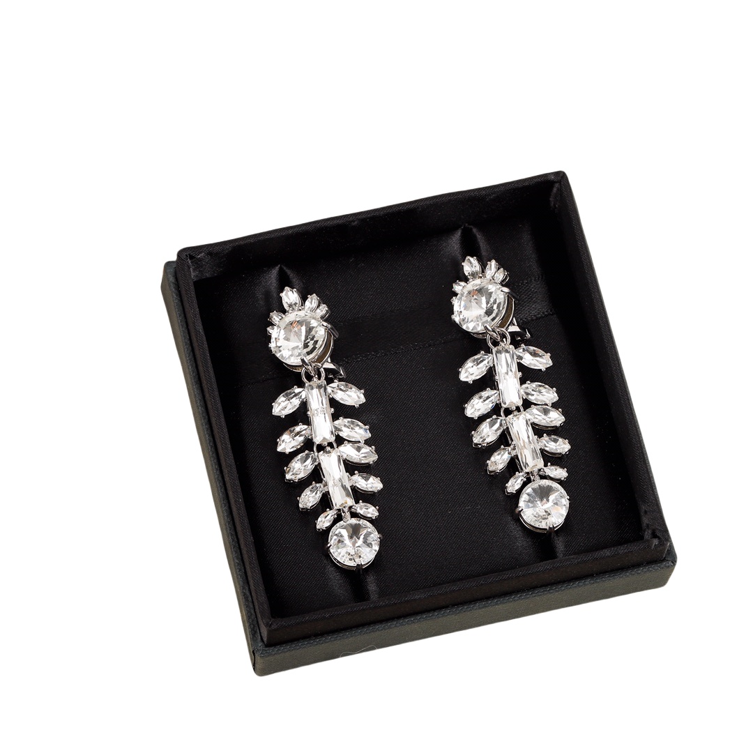 MME006 Miumiu Austrian Swarovski crystal Hanging stud earrings - ccjewelryacc