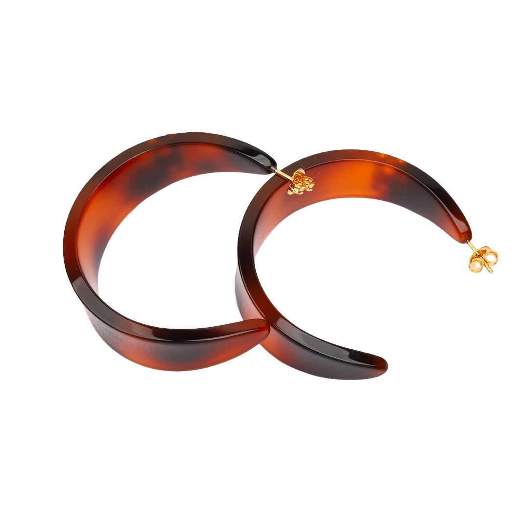 CLE082 Celine Act de Triomphe acrylic Hoop earrings - ccfashionjewelry