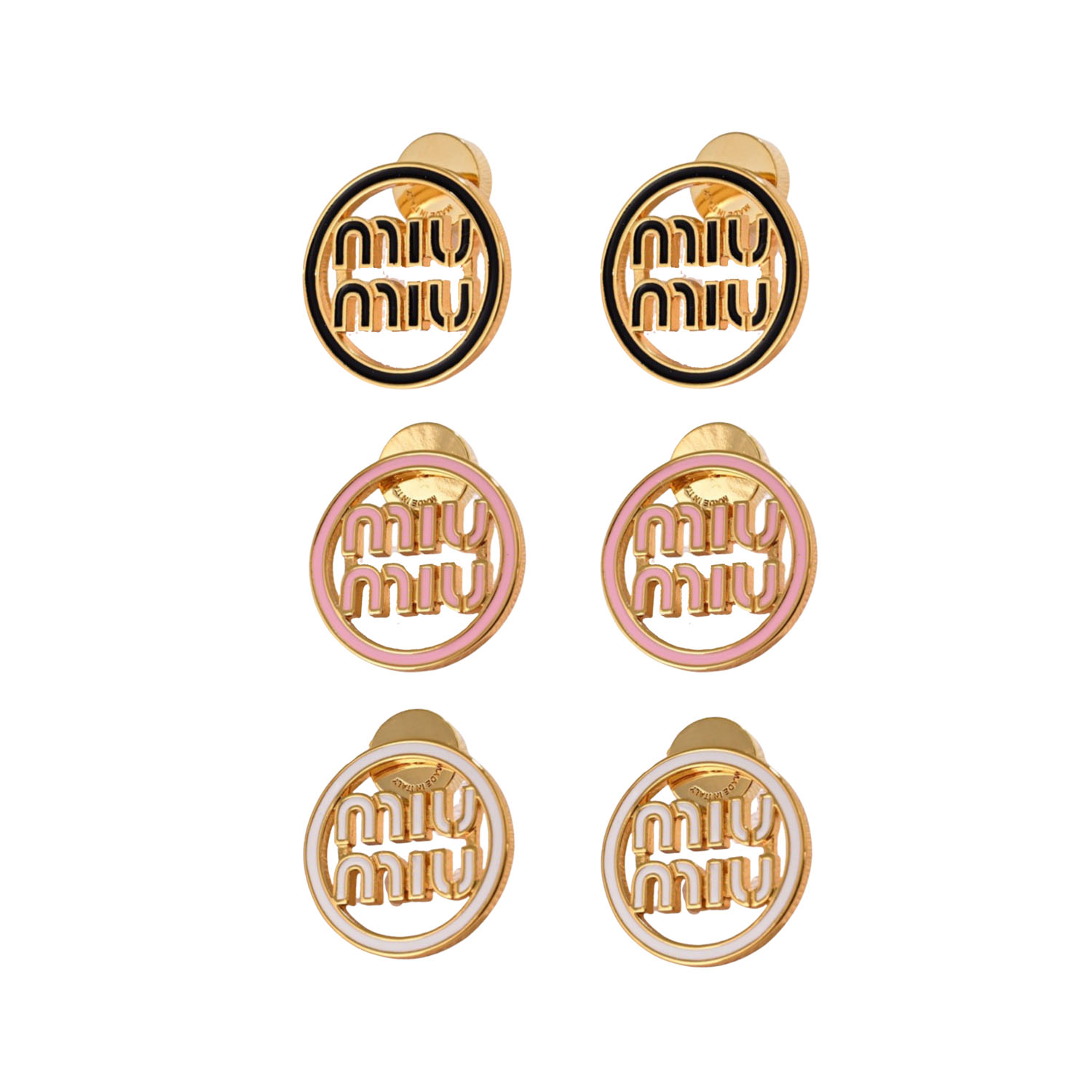 MME008 Round miumiu stud earrings - ccjewelryacc
