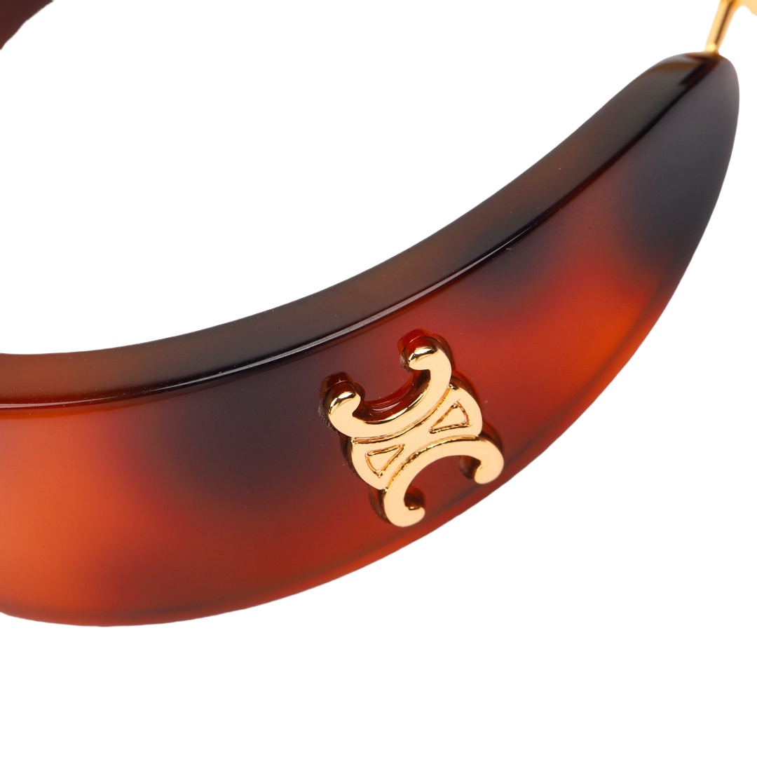 CLE082 Celine Act de Triomphe acrylic Hoop earrings - ccjewelryacc