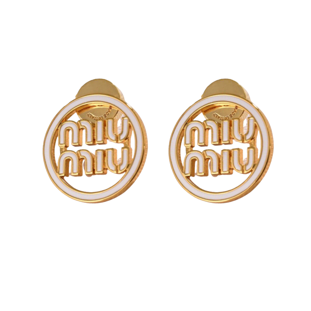 MME008 Round miumiu stud earrings - ccjewelryacc