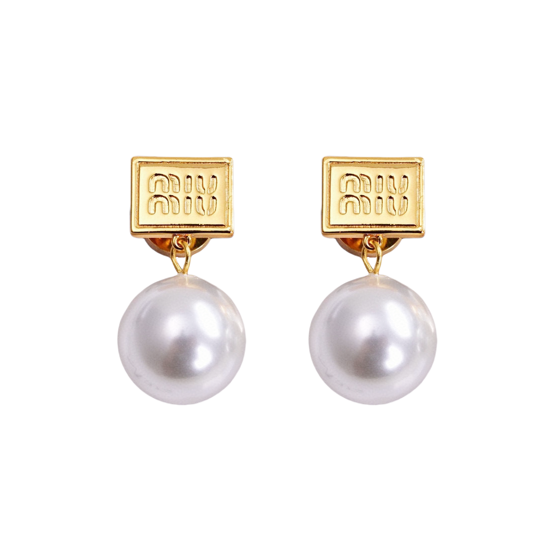 MME002 Miumiu pearl drop earrings for women - ccjewelryacc