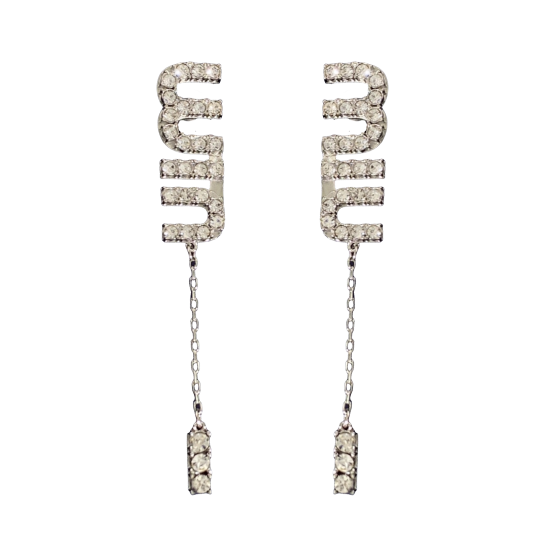 MME007 Crystal Miumiu tassels earring - ccjewelryacc